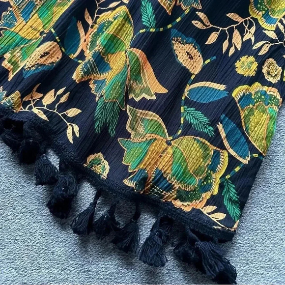 Anthropologie RAGA Flowy Tassel Fringe Open Back Tank Small NWT - Picture 4 of 7